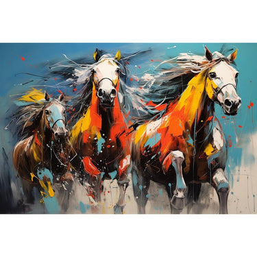Abstract Horse Oil Canvas